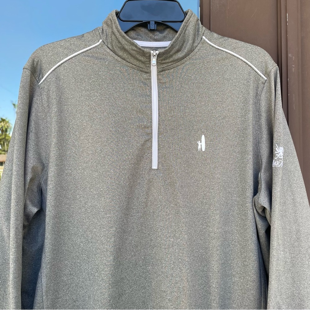 johnnie-O Grey 1/4-Zip "Lake Nona" Performance Pullover M